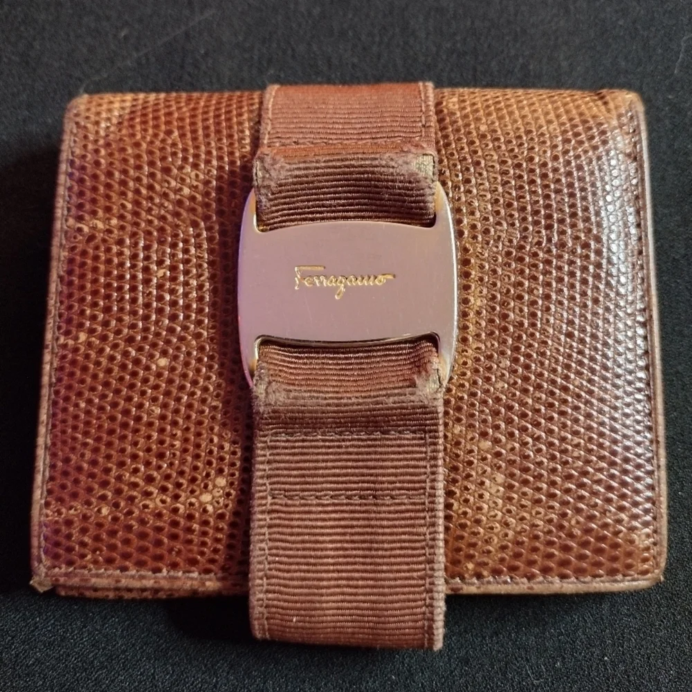 Salvatore Ferragamo Brown Leather Bi-fold Wallet